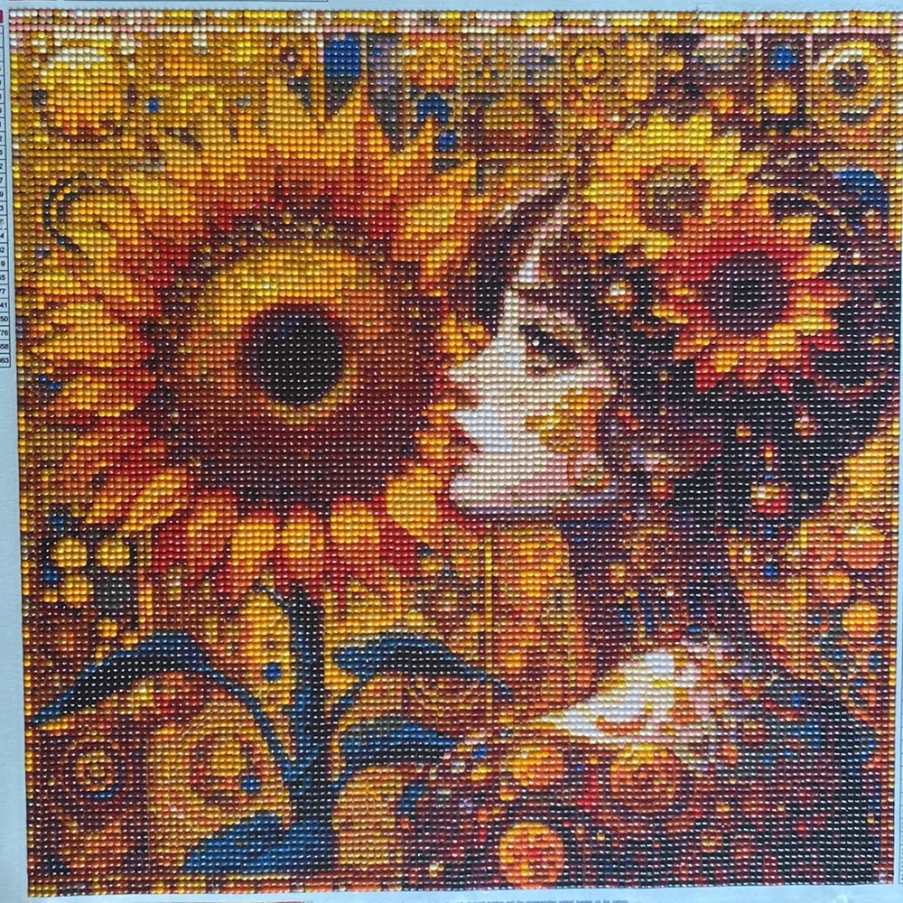 Sunflower Lady Diamond Dot Art Picture Painting